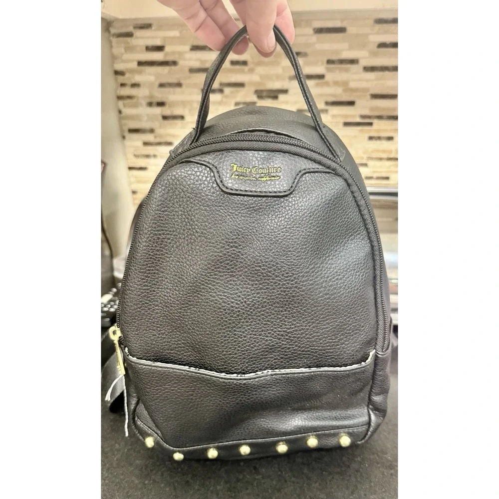 Juicy Couture Black Backpack Wallet Set Gold Studs Logo Lined Y2K Style